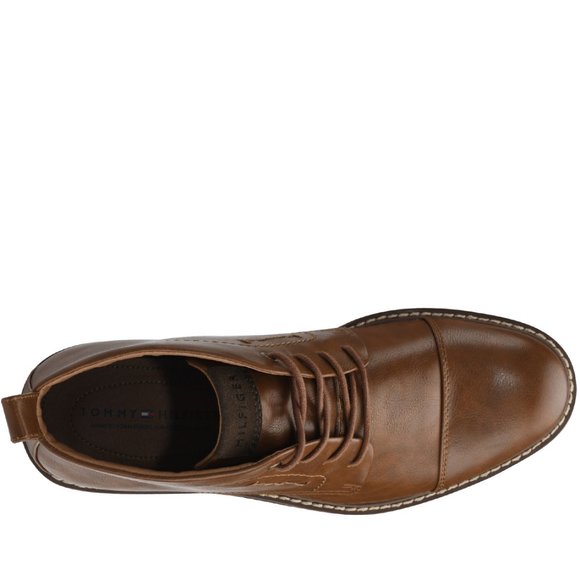 Tommy Hilfiger Men\'s Gibby Faux-Leather Cap-Toe Chukka Boots Tan NWOB main image 4